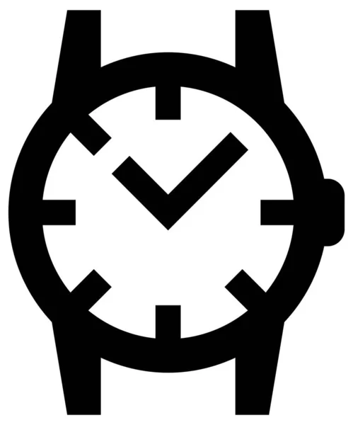 Armbandsur Ikon Linje Vektor Illustration Vit Bakgrund — Stock vektor
