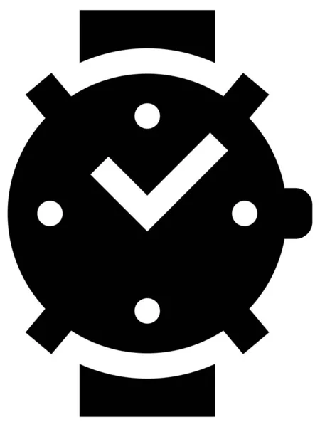 Icono Del Reloj Pulsera Ilustración Del Vector Línea Sobre Fondo — Archivo Imágenes Vectoriales