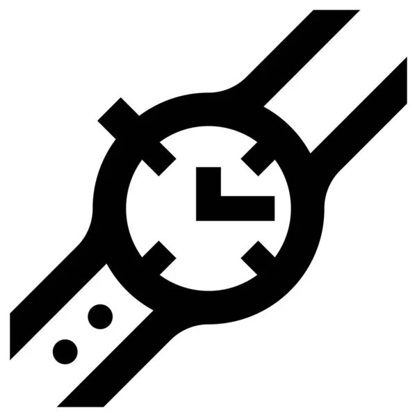 Значок Наручного Годинника Лінія Векторні Ілюстрації Білому Тлі — стоковий вектор