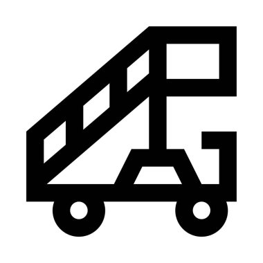 beyaz arkaplanda düzlem merdiven simgesi, vektör illüstrasyonu