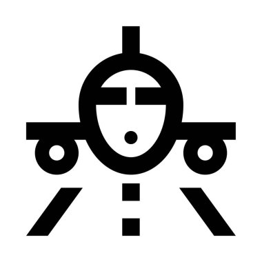 beyaz arkaplanda düzlem indirme simgesi, vektör çizimi