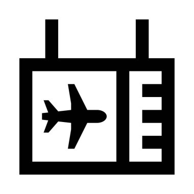 Ayrılış zamanlaması varış simgesi, beyaz arkaplanda vektör illüstrasyonu