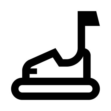 Beyaz arkaplanda otodrom simgesi, vektör illüstrasyonu