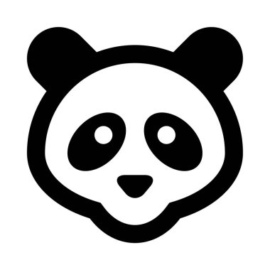 panda simgesi, beyaz arkaplanda vektör çizimi