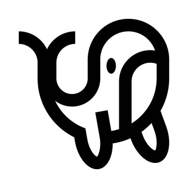 Beyaz arkaplanda balina simgesi, vektör illüstrasyonu