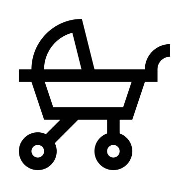 bebek arabası simgesi, beyaz arkaplanda vektör çizimi