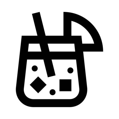 Kokteyl simgesi, beyaz arkaplanda vektör illüstrasyonu