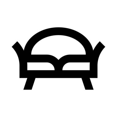 kanepe simgesi, beyaz arkaplanda vektör illüstrasyonu