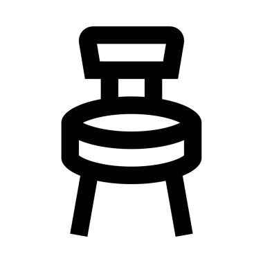 Beyaz arkaplanda sandalye simgesi, vektör illüstrasyonu  