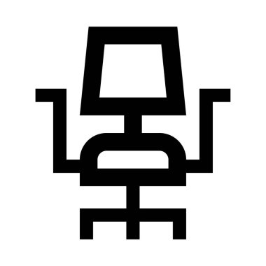 Beyaz arkaplanda koltuk simgesi, vektör illüstrasyonu  