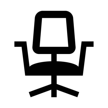 Beyaz arkaplanda koltuk simgesi, vektör illüstrasyonu  