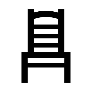 Beyaz arkaplanda sandalye simgesi, vektör illüstrasyonu  