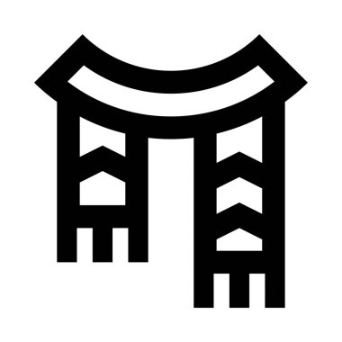 Beyaz arkaplanda eşarp simgesi, vektör illüstrasyonu  