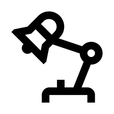 masa lambası simgesi, beyaz arkaplanda vektör illüstrasyonu  