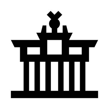 brandenburg kapı simgesi, beyaz arkaplanda vektör illüstrasyonu 