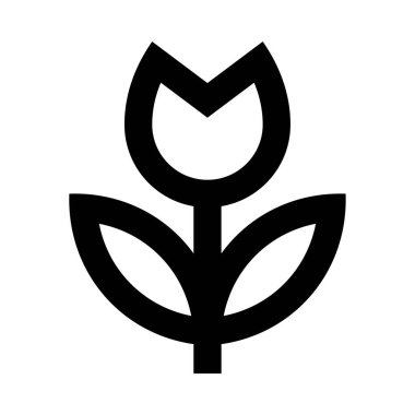 çiçek simgesi, beyaz arkaplanda vektör illüstrasyonu 