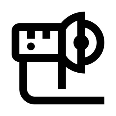 kesme testeresi simgesi, beyaz arkaplan üzerinde vektör illüstrasyonu 