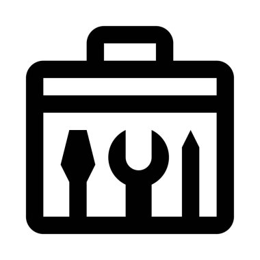 beyaz arkaplanda araç kutusu simgesi, vektör illüstrasyonu 