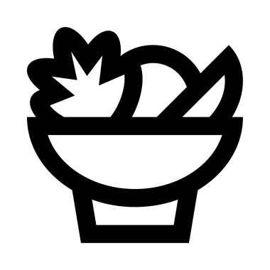 salata simgesi, beyaz arkaplanda vektör illüstrasyonu 