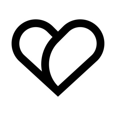 kalp simgesi, beyaz arkaplanda vektör illüstrasyonu 