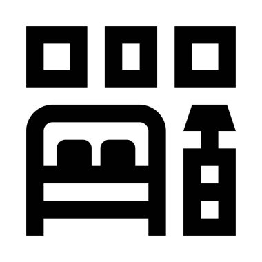 başucu tablo simgesi, beyaz arkaplanda vektör illüstrasyonu 