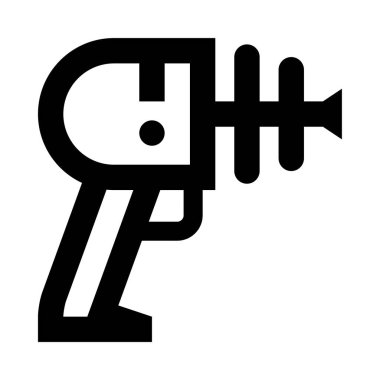 Lazer silah simgesi, beyaz arkaplanda vektör illüstrasyonu 