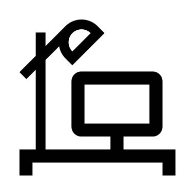 Beyaz arkaplanda işyeri simgesi, vektör illüstrasyonu 