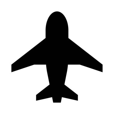 Beyaz arkaplanda izole edilmiş düzlem simgesi ve vektör illüstrasyonu   