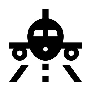 Beyaz arkaplanda izole edilmiş düzlem simgesi ve vektör illüstrasyonu   