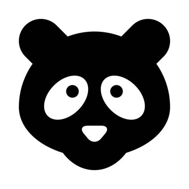 panda simgesi, vektör çizimi beyaz arkaplanda izole edildi   