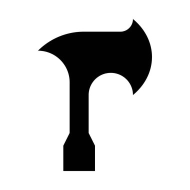 Beyaz arkaplanda izole edilmiş balta simgesi ve vektör illüstrasyonu   