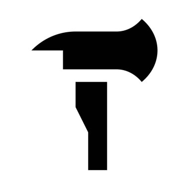 Beyaz arkaplanda izole edilmiş balta simgesi ve vektör illüstrasyonu   