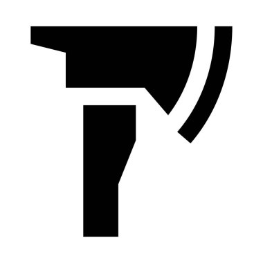 Beyaz arkaplanda izole edilmiş balta simgesi ve vektör illüstrasyonu   