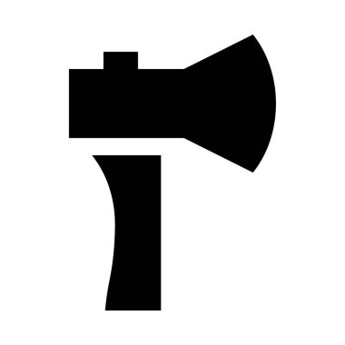 Beyaz arkaplanda izole edilmiş balta simgesi ve vektör illüstrasyonu   