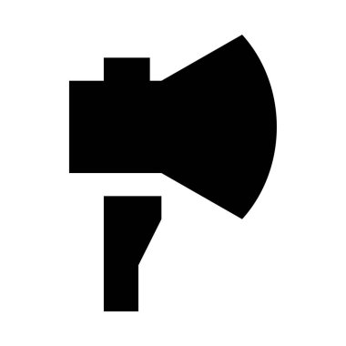 Beyaz arkaplanda izole edilmiş balta simgesi ve vektör illüstrasyonu   