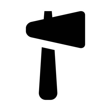 Beyaz arkaplanda izole edilmiş balta simgesi ve vektör illüstrasyonu  