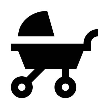 bebek arabası simgesi, vektör çizimi beyaz arkaplanda izole edildi   