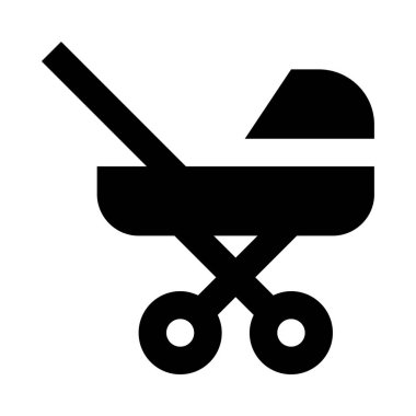 bebek arabası simgesi, vektör çizimi beyaz arkaplanda izole edildi   