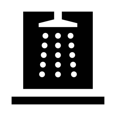 duş kabini simgesi, vektör çizimi beyaz arkaplanda izole edildi 