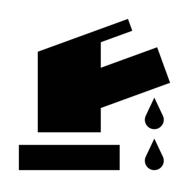 Musluk simgesi, vektör illüstrasyonu beyaz arkaplanda izole edildi 