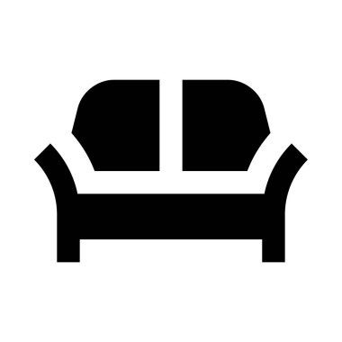 kanepe simgesi, vektör illüstrasyonu beyaz arkaplanda izole edildi   