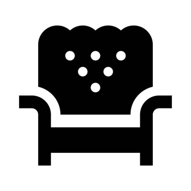 kanepe simgesi, vektör illüstrasyonu beyaz arkaplanda izole edildi   