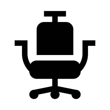 Beyaz arkaplanda izole edilmiş koltuk simgesi ve vektör illüstrasyonu  