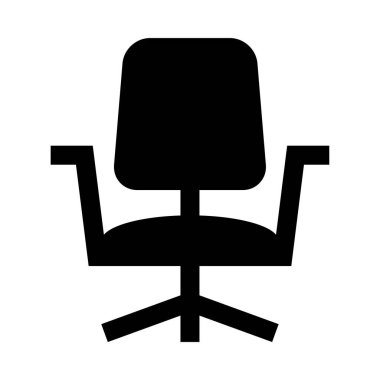 Beyaz arkaplanda izole edilmiş koltuk simgesi ve vektör illüstrasyonu  