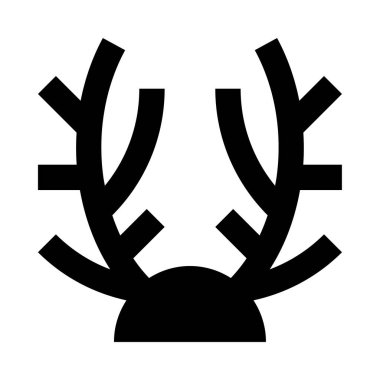 geyik boynuzu simgesi, vektör illüstrasyonu beyaz arkaplanda izole 