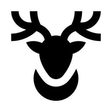 doldurulmuş geyik simgesi, vektör çizimi beyaz arkaplanda izole 