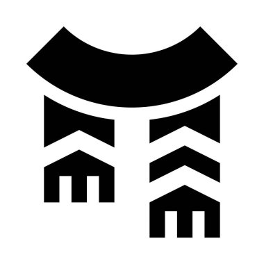 Beyaz arkaplanda eşarp simgesi ve vektör illüstrasyonu izole edildi 