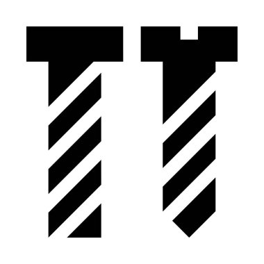 Beyaz arkaplanda civata simgesi ve vektör çizimi izole edildi  