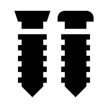 Beyaz arkaplanda civata simgesi ve vektör çizimi izole edildi  