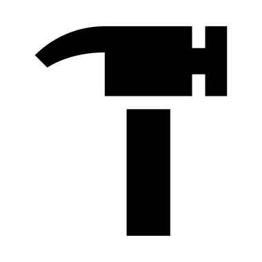 Çekiç simgesi, vektör illüstrasyonu beyaz arkaplanda izole edildi  